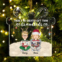 There's No Greater Gift Than Grandkids - Christmas Gift For Family, Grandma, Grandpa, Grandparents - Personalized Custom Shaped Acrylic Ornament