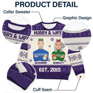 Hubby & Wifey - Anniversary, Christmas Gift For Couples, Husband, Wife - Personalized Unisex Ugly Sweater