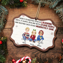 Laughing Until It Hurts - Christmas Gifts For Best Friends, Besties - Personalized Medallion Wooden Ornament