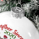 Together Since - Christmas Gift For Couples, Husband, Wife - Personalized White Flat Ball Ornament