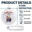 Together Since - Christmas Gift For Couples, Husband, Wife - Personalized White Flat Ball Ornament