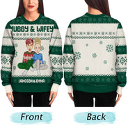 Cartoon Style Couple - Christmas Gift For Spouse, Husband, Wife - Personalized Unisex Ugly Sweater