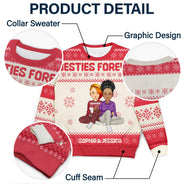 Cartoon Style Couple - Christmas Gift For Spouse, Husband, Wife - Personalized Unisex Ugly Sweater