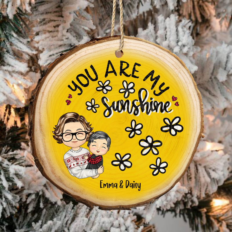 You Are My Sunshine Grandkids - Christmas Gift For Grandmother, Mother, Grandkids - Personalized Wood Slice Ornament