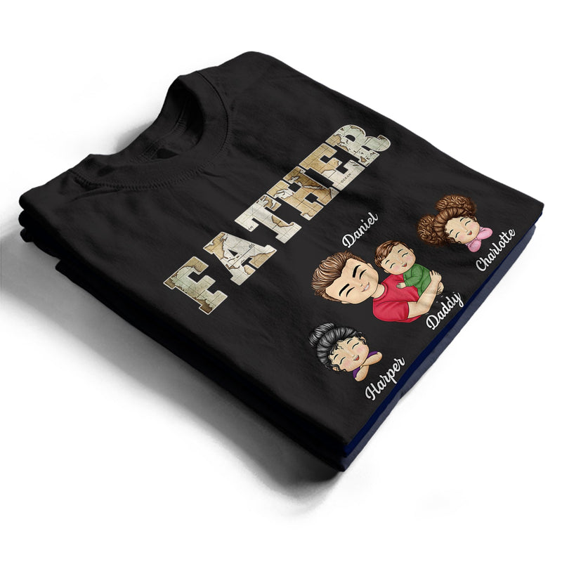 Grandkids Papa Daddy - Gift For Grandpa, Father, Uncle - Personalized T Shirt