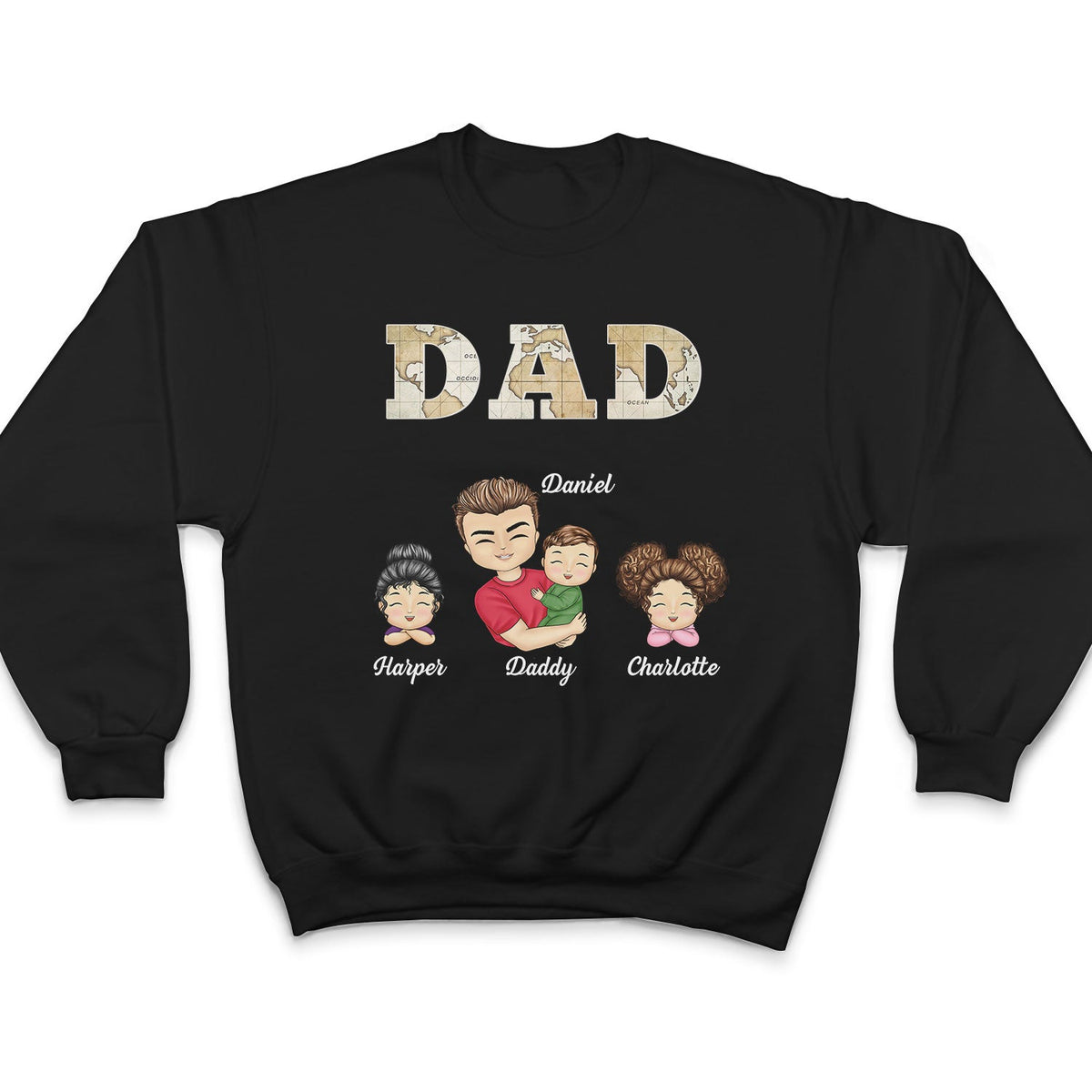 Grandkids Papa Daddy - Gift For Grandpa, Father, Uncle - Personalized T Shirt