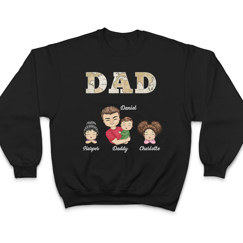 Grandkids Papa Daddy - Gift For Grandpa, Father, Uncle - Personalized T Shirt