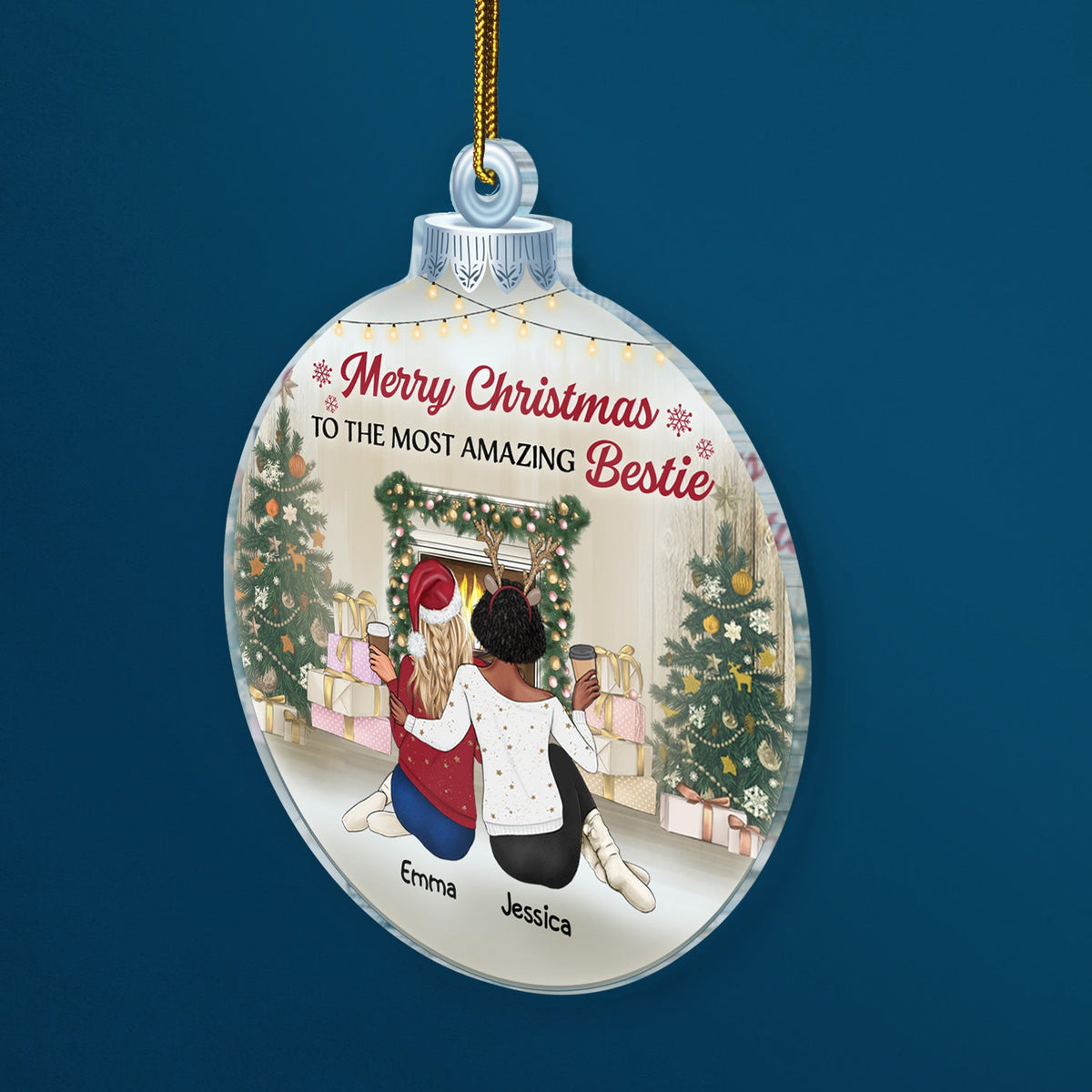Best Friends Are The Sisters We Choose For Ourselves - Christmas Gift For Besties, Sisters - Personalized Custom Shaped Acrylic Ornament