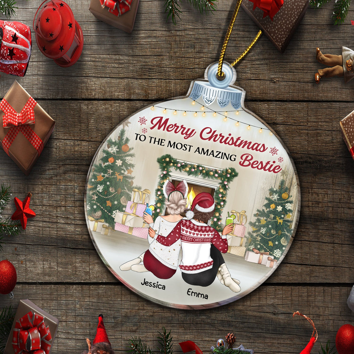 Best Friends Are The Sisters We Choose For Ourselves - Christmas Gift For Besties, Sisters - Personalized Custom Shaped Acrylic Ornament