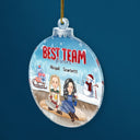 Besties Sisters Forever - Christmas Gift For Colleagues, Brothers, Siblings, Best Friends - Personalized Custom Shaped Acrylic Ornament