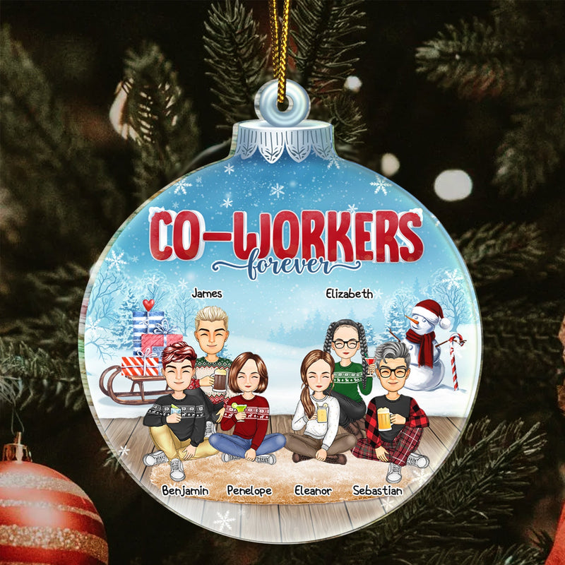 Besties Sisters Forever - Christmas Gift For Colleagues, Brothers, Siblings, Best Friends - Personalized Custom Shaped Acrylic Ornament