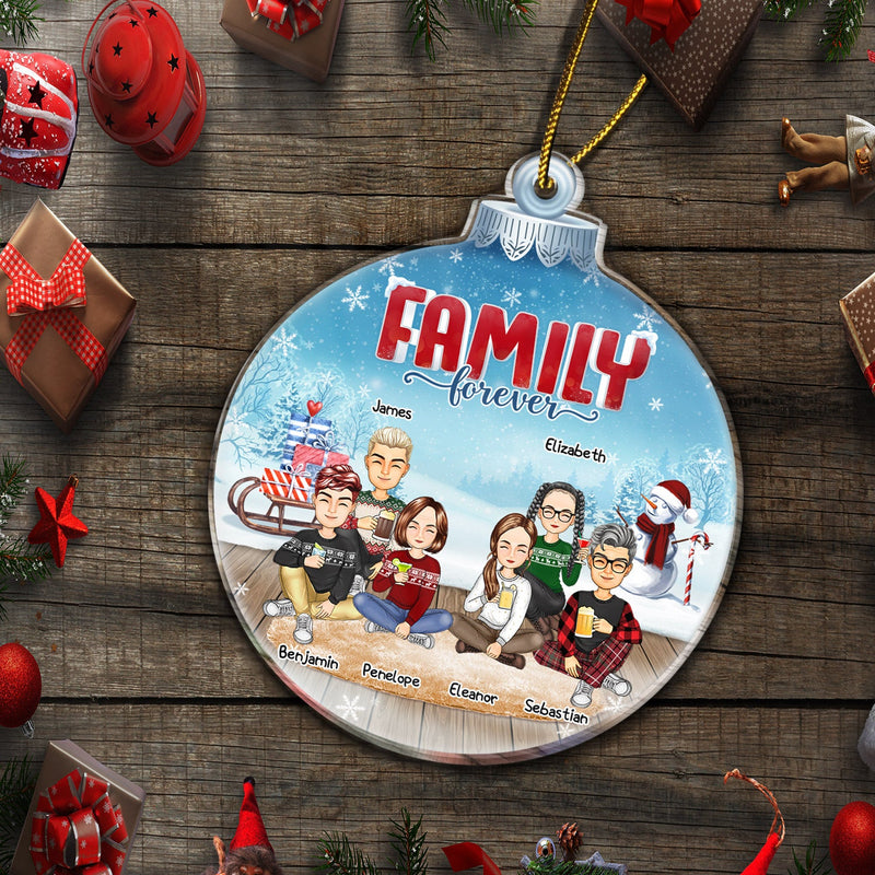 Besties Sisters Forever - Christmas Gift For Colleagues, Brothers, Siblings, Best Friends - Personalized Custom Shaped Acrylic Ornament
