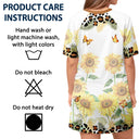 Nana, Mom, Auntie Sunflower - Birthday, Loving Gift For Mother, Grandma, Grandmother - Personalized Women's Sleep Tee