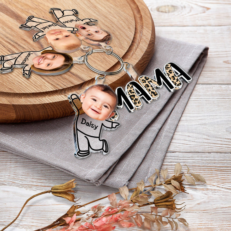 Custom Photo Nana, Mom, Auntie - Birthday, Loving Gift For Mother, Grandma, Grandmother - Personalized Acrylic Tag Keychain