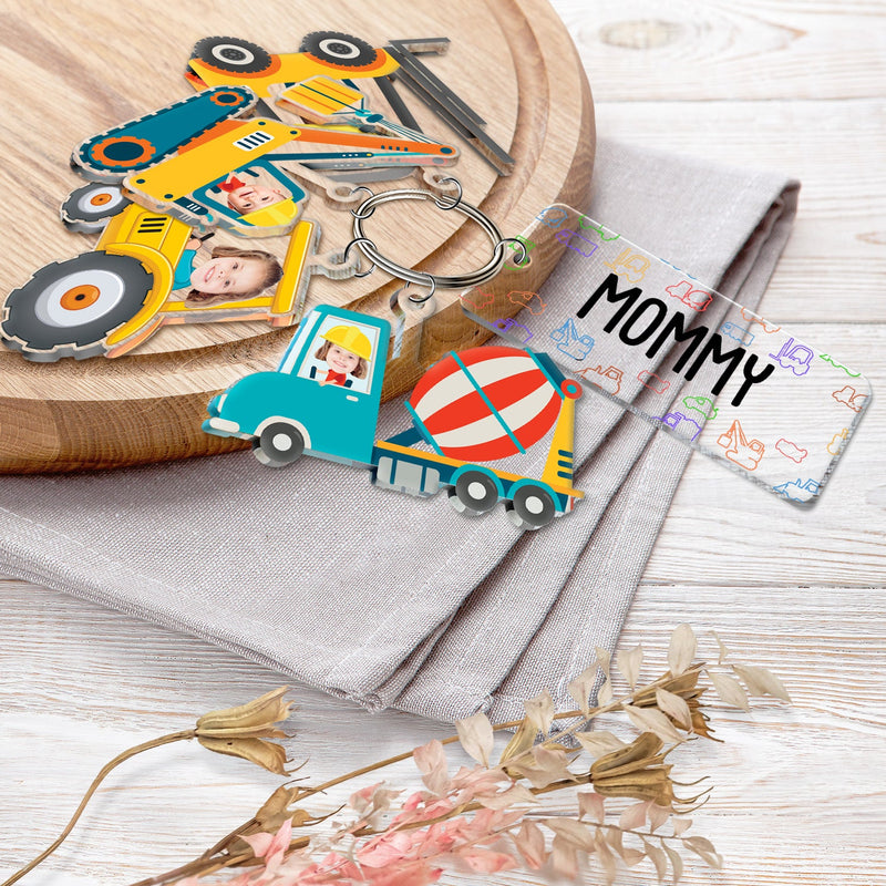 Custom Photo Nana Papa Mommy Daddy Our Grandkids - Loving Gift For Grandma, Grandparents, Mother, Father - Personalized Acrylic Tag Keychain