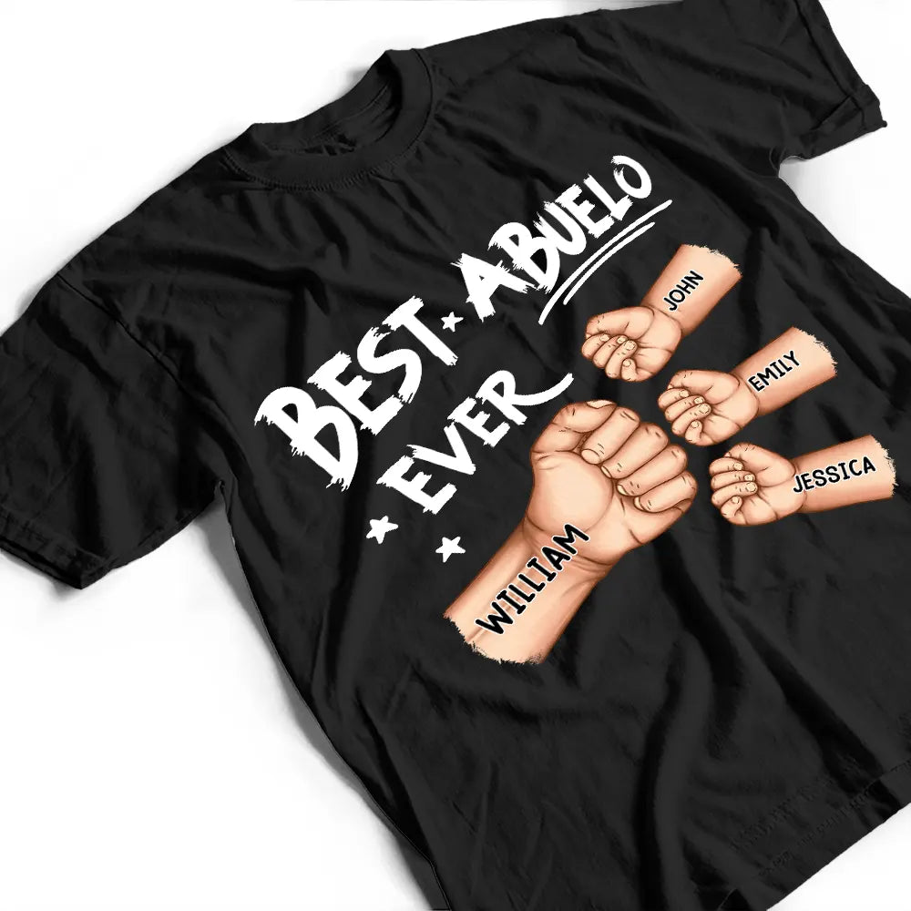 Gift For Father,Gift For Grandpa,Dad - Children,Happy - Best Dad Grandad Ever Fist Bump - Personalised T Shirt