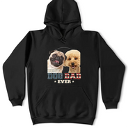 Custom Photo Best Dog Cat Dad Ever Stars And Stripes - Personalized T Shirt