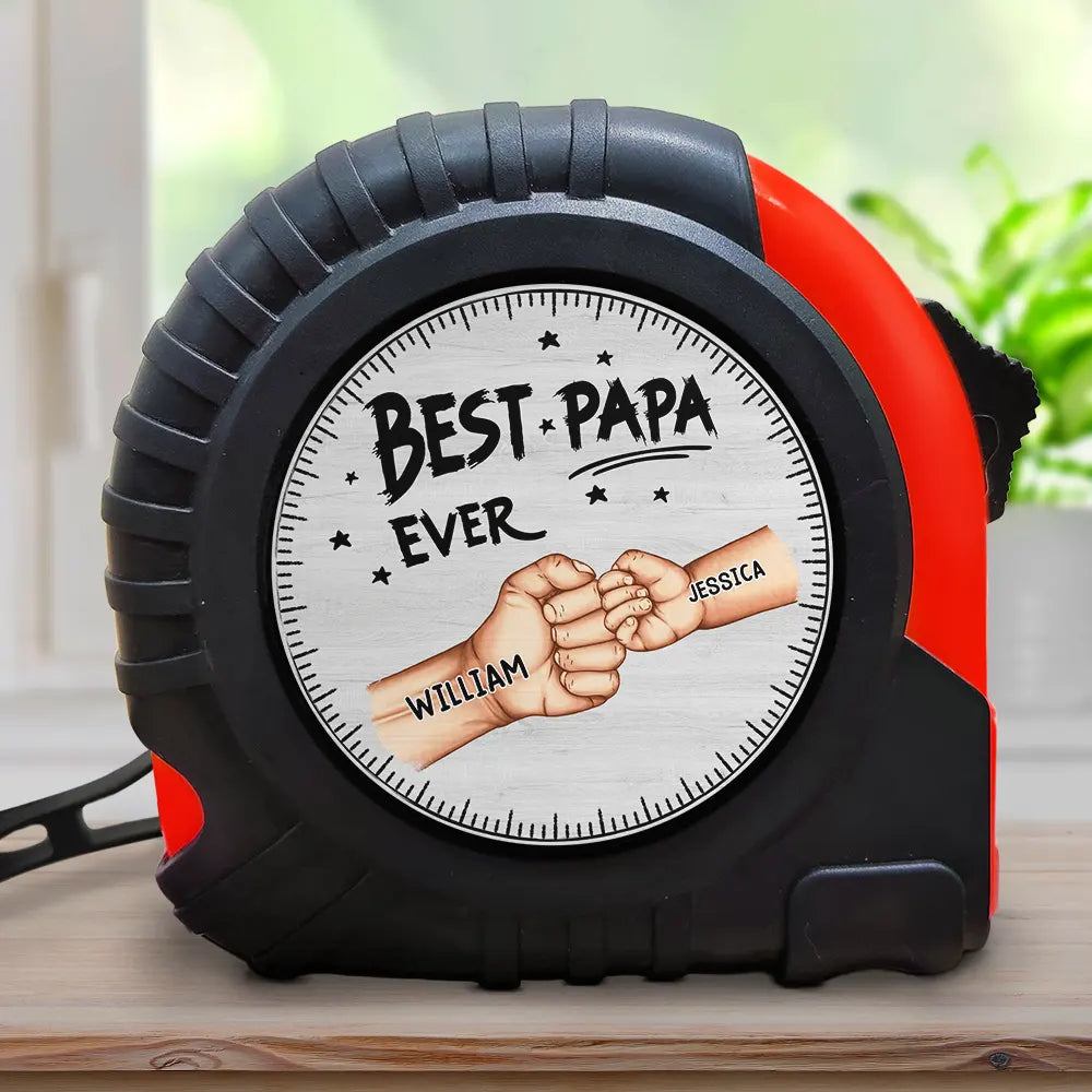 Best Dad Grandpa Ever Fist Bump - Personalized Tape Measure