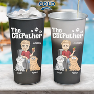 The Catfather The Catmother - Personalized Aluminum Color Changing Cup