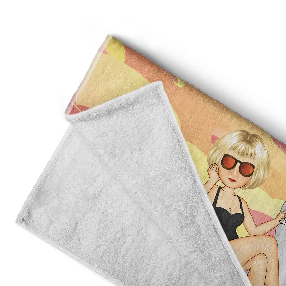 Some Girls Are Just Born With The Beach In Their Souls - Personalized Beach Towel