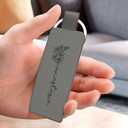 Birth Month Flowers Sketch Bloom Where You're Planted - Personalized Custom Shaped Leather Keychain