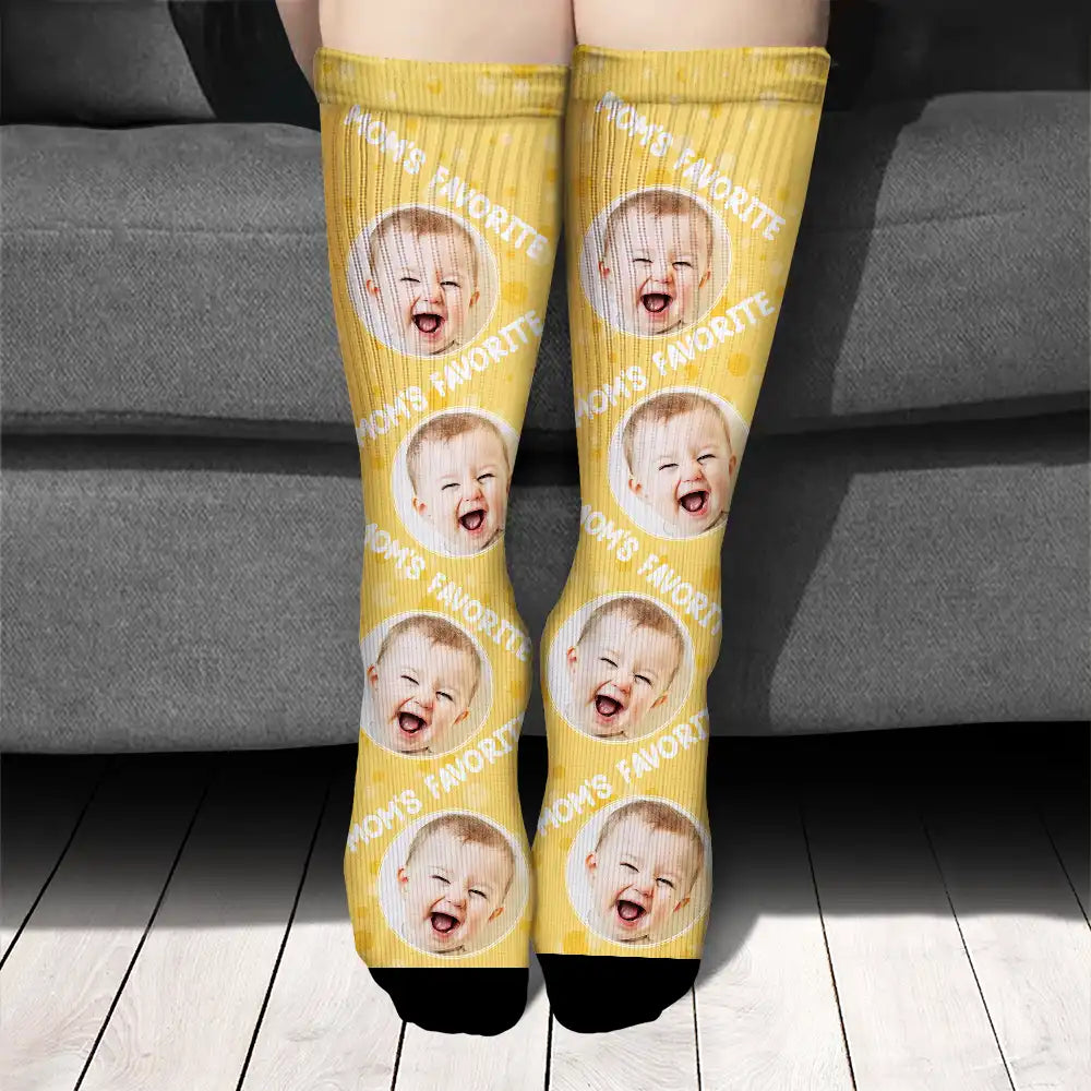 Custom Photo Mom's Favorite - Personalized Socks