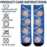 Custom Photo Mom's Favorite - Personalized Socks
