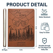 Wedding Couple Bride & Groom Vows - Personalized Leather Journal