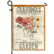 Birth Flowers Bouquet Grandma's Garden - Personalized Flag