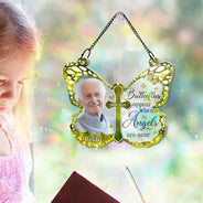 Custom Photo I Am Always With You Butterfly - Personalized Window Hanging Rainbow Suncatcher