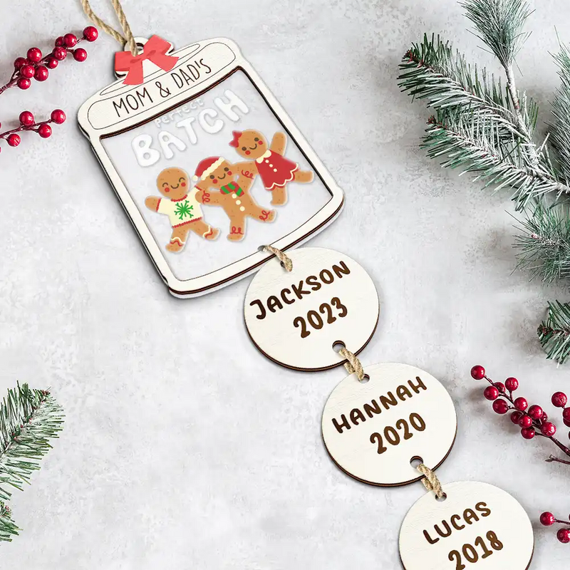 Grandma Grandpa Mom Dad Perfect Patch Cookies - Personalized Mix Ornament With Wooden Tag
