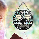 Tree Of Heart Grandkids Make Life Grand - Personalized Window Hanging Rainbow Suncatcher