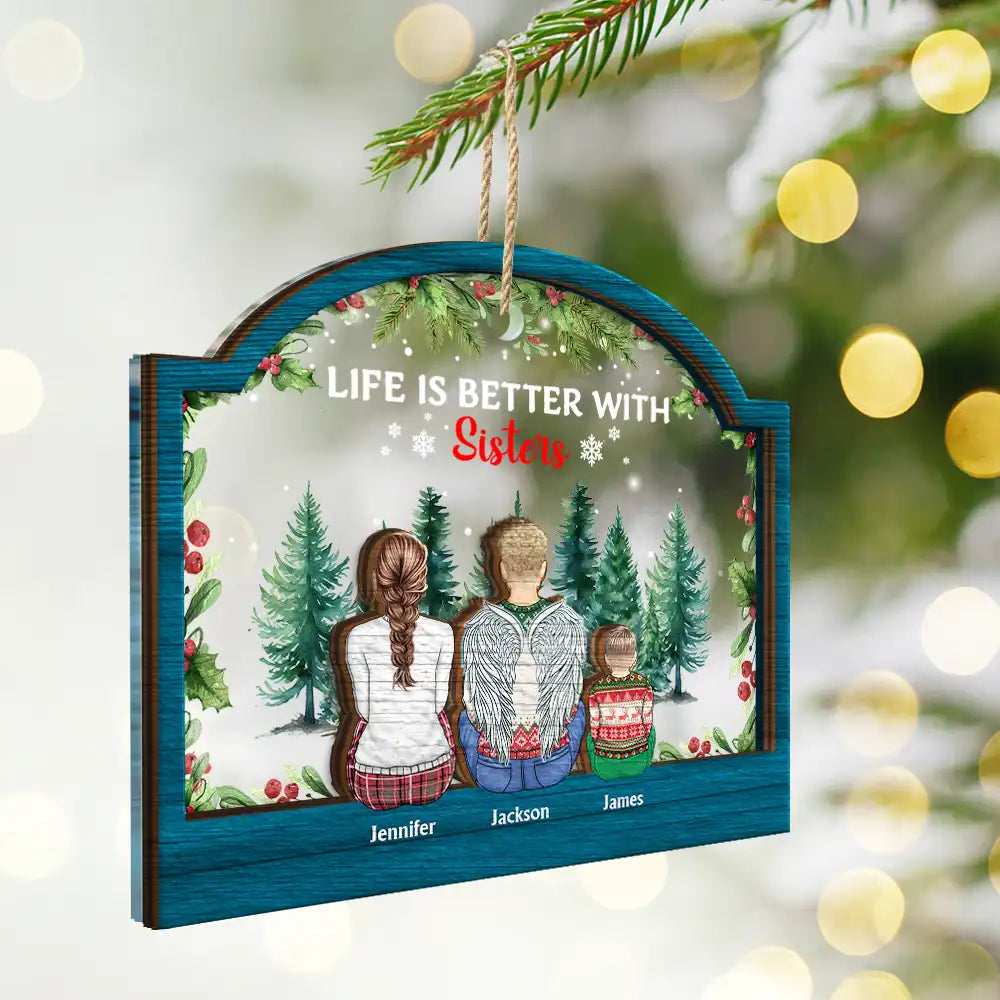 The Greatest Gift Our Parents Gave Us Sibling - Personalized 2-Layered Mix Ornament