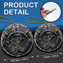 Gift For Couples - Nuestra Primera Navidad Casados - Adorno De Cristal Circular Personalizado