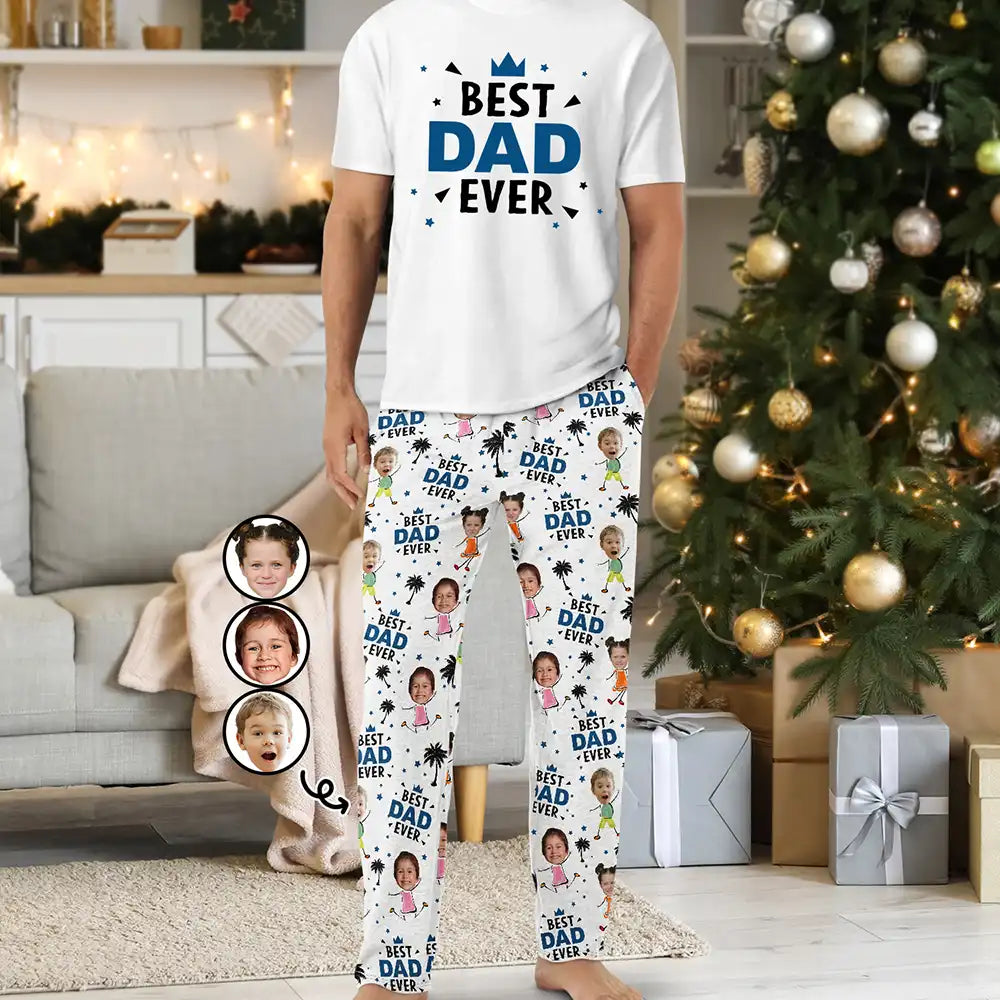 Custom Photo Best Dad Grandpa Ever - Personalized Loungewear Set