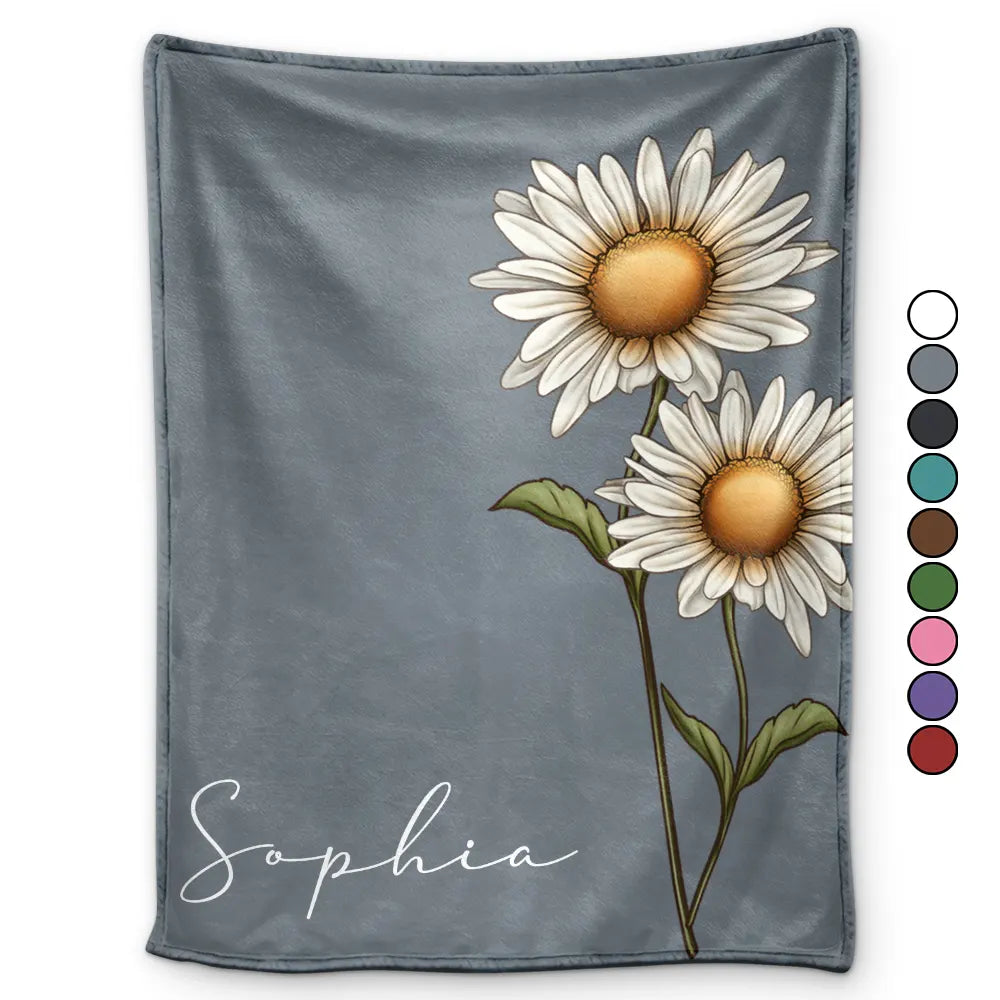 Birth Month Flowers Bloom Where You're Planted - Personalized Fleece Blanket, Sherpa Blanket