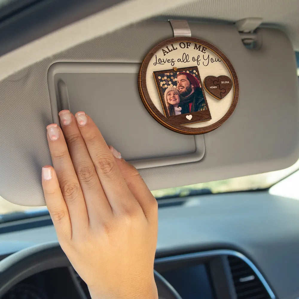 Gift For Couples, Gift For Husband, Gift For Wife, Gift For Boyfriend, Gift For Girlfriend - Custom Photo Drive Safe I Love You Couples - Personalized Custom Shaped Car Visor Clip
