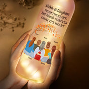 Mom, Daughters, Gift For Mother, Gift For Daughter - The Love Between Mother & Daughter Is Forever - Personalized Bottle Light

