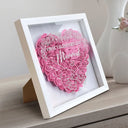 Gift For Couples, Gift For Husband, Gift For Wife - Couple First Anniversary As Mr. & Mrs. - Personalized Flower Shadow Box
