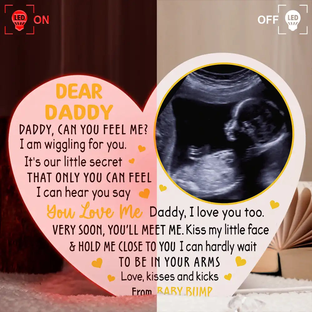 New Dad, Pregnant Mom - Custom Photo Dear Mommy Daddy Love From The Bump - Personalized Custom Shaped Light Box