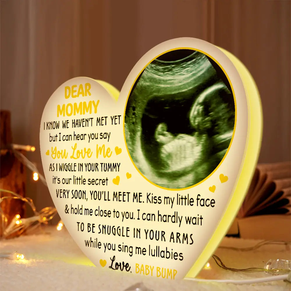 New Dad, Pregnant Mom - Custom Photo Dear Mommy Daddy Love From The Bump - Personalized Custom Shaped Light Box