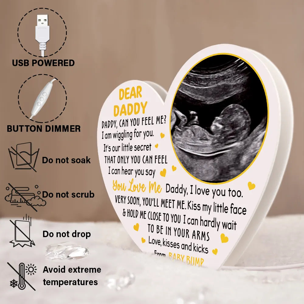 New Dad, Pregnant Mom - Custom Photo Dear Mommy Daddy Love From The Bump - Personalized Custom Shaped Light Box