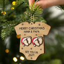 Baby Expecting See You In 2027 Onesie Shaped - Personalized 2-Layered Wooden Ornament