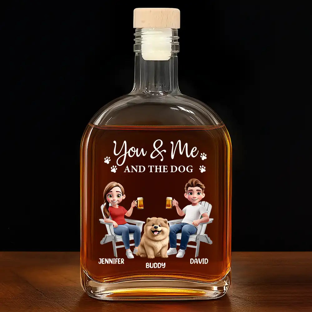 You And Me And The Dogs - Personalized Whiskey Bottle