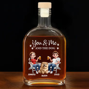 Dog Lovers,Dog Couple,Happy - You And Me And The Dogs - Personalized Whiskey Bottle