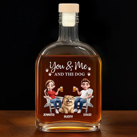 You And Me And The Dogs - Personalized Whiskey Bottle