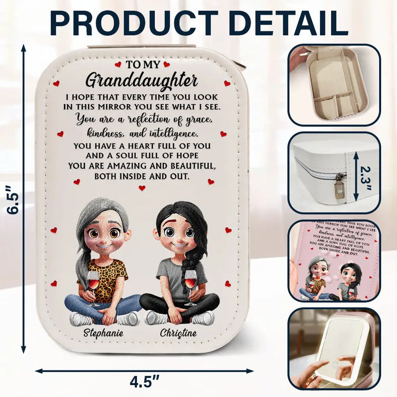 Gift For Daughter,Mom,Daughters (Adult),Love - You Are A Reflection Of Grace - Personalized Makeup Box With LED Mirror