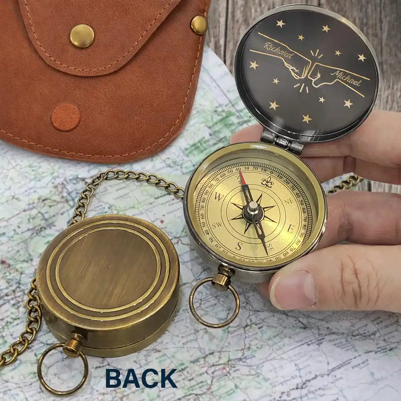 Gift For Brothers,Cousin,Gift For Men,Happy,Gift For Father,Icon,Proud - You Are My Brother My Friend - Personalized Engraved Brass Compass