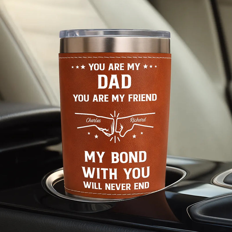 Gift For Brothers,Cousin,Happy,Gift For Men,Gift For Father - You Are My Brother My Friend - Personalized Leather Tumbler