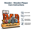 Gift For Father, Top Market, Basketball, Proud, Vector - You Are Our MVP Backside Dad & Kids - Personalized Custom Shaped Wooden Plaque